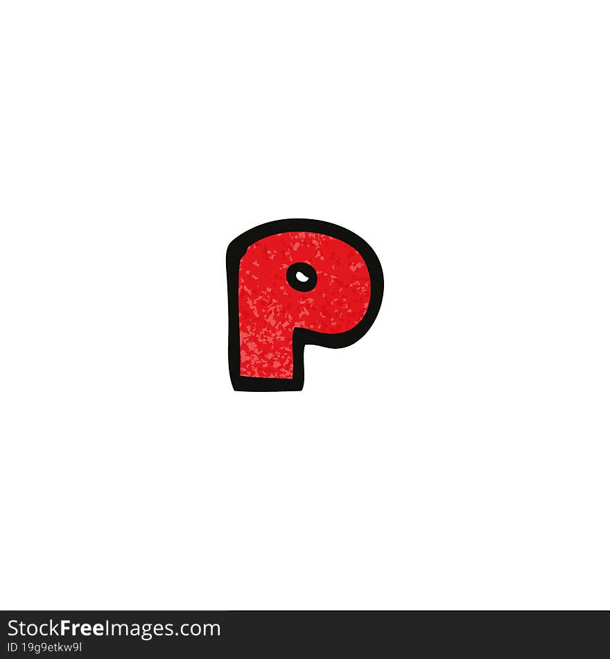 cartoon doodle letter p