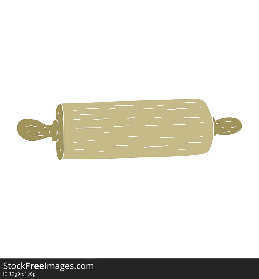 flat color illustration of a cartoon rolling pin