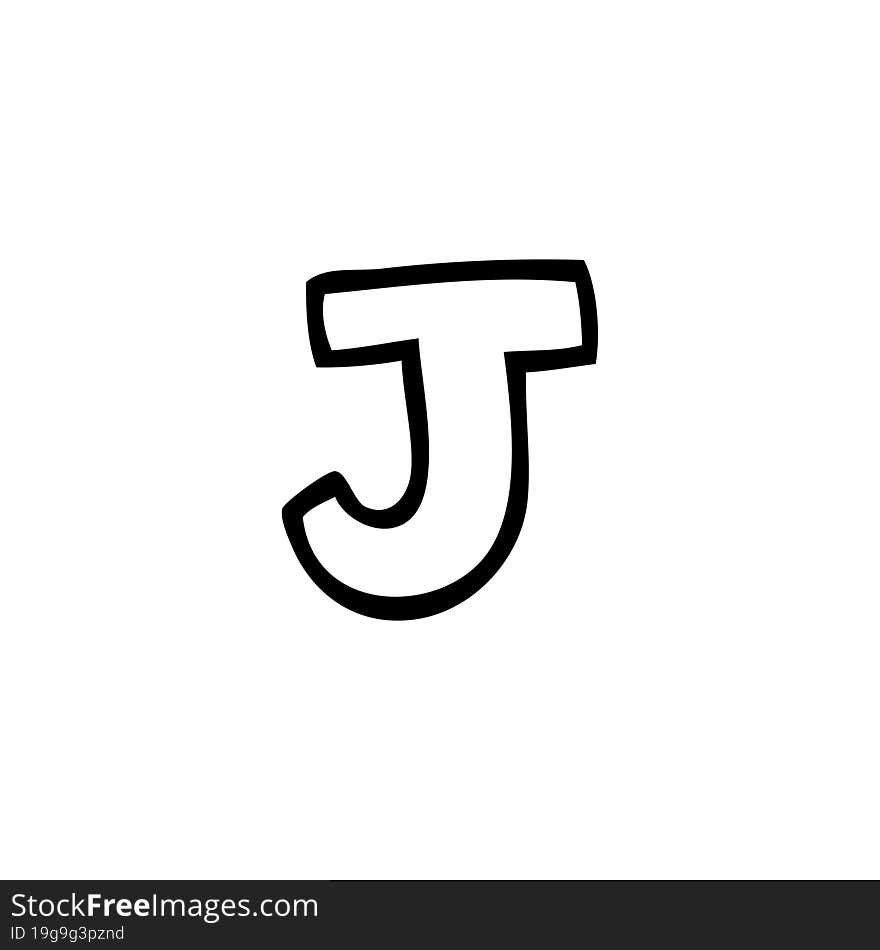 line drawing cartoon letter j