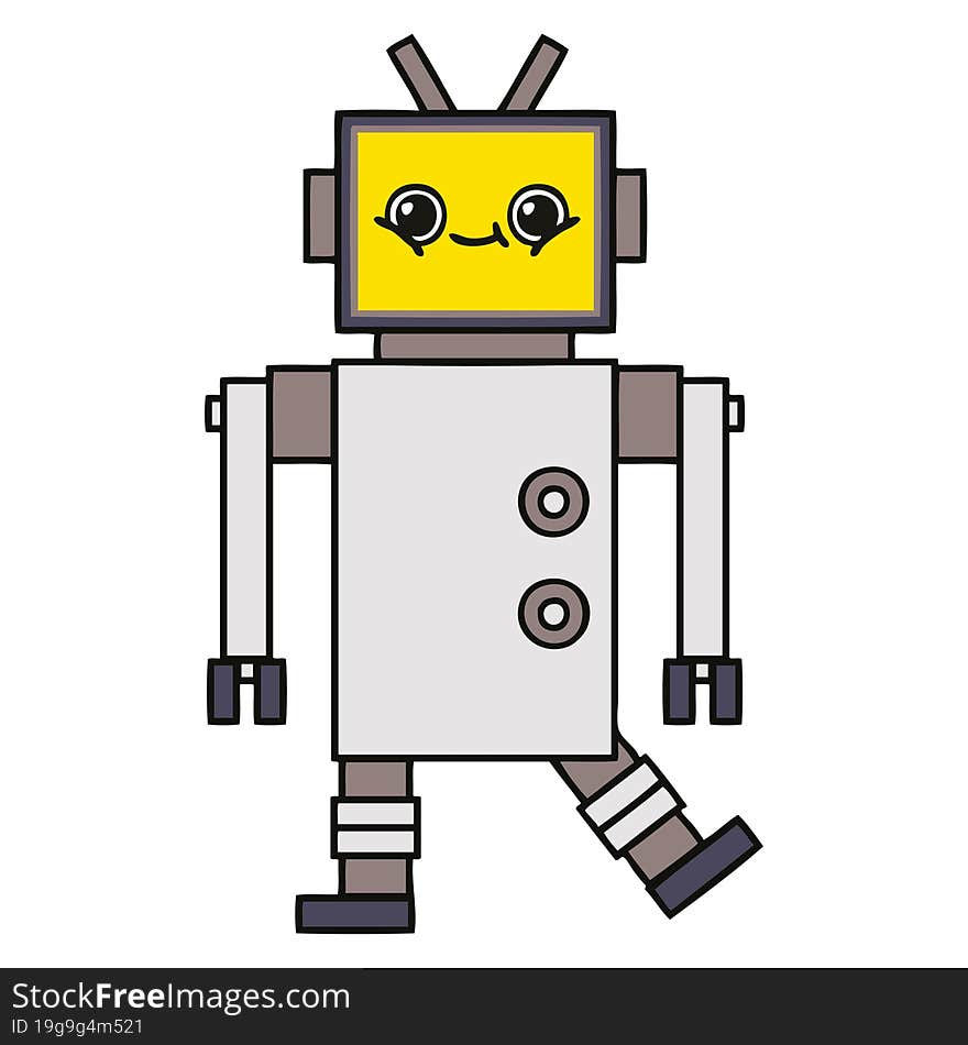 cute cartoon of a robot. cute cartoon of a robot