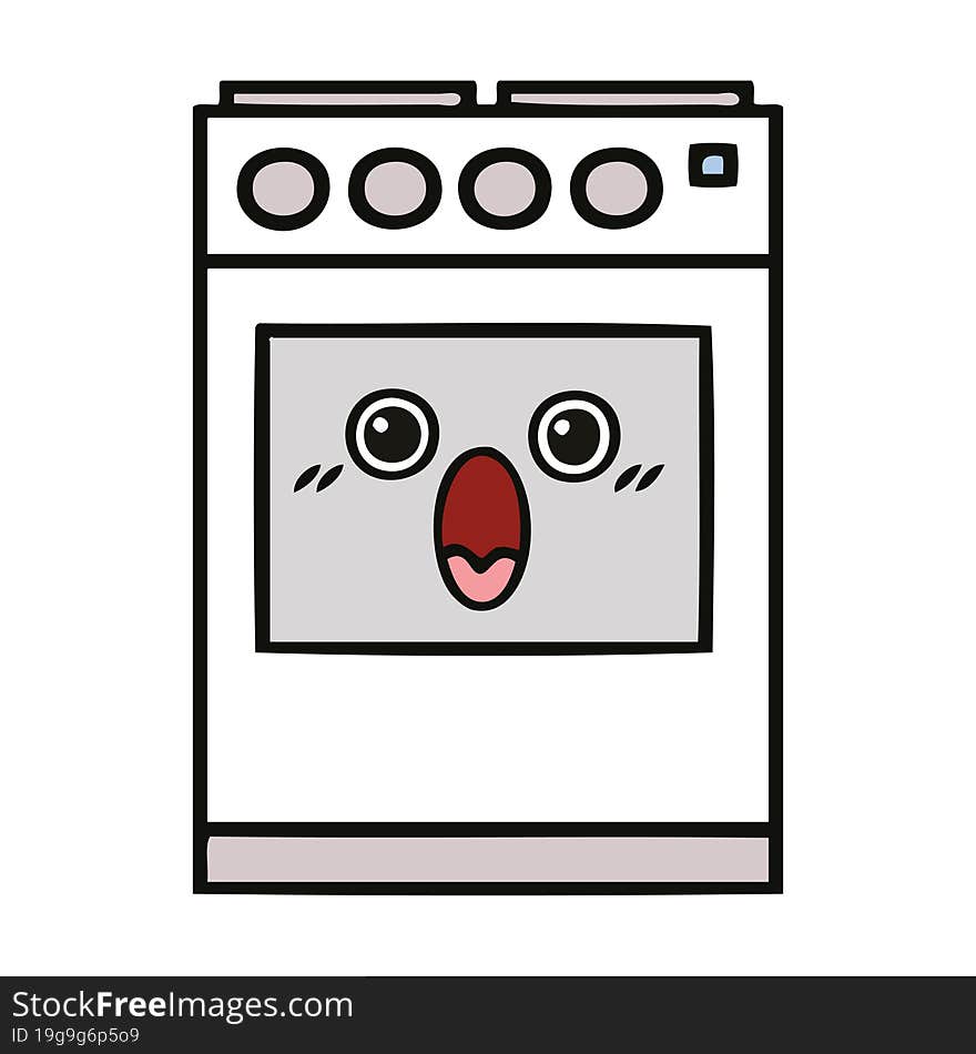 cute cartoon of a kitchen oven. cute cartoon of a kitchen oven