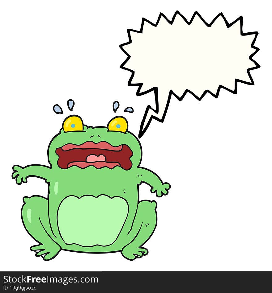 speech bubble cartoon funny frightened frog