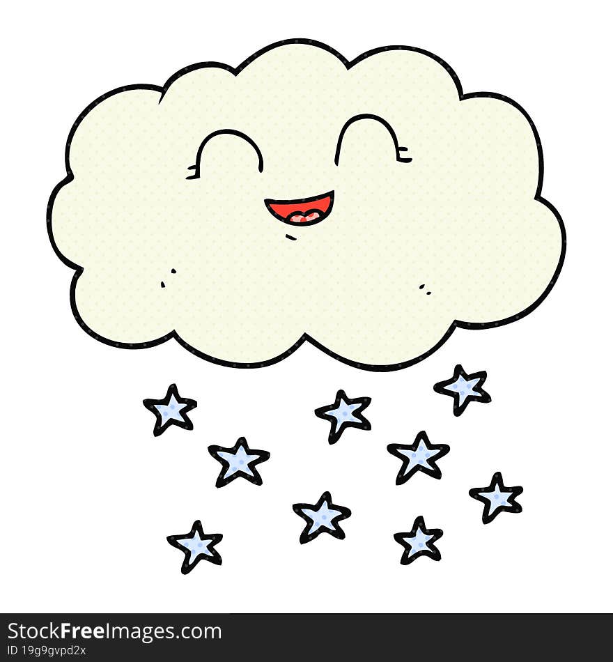 cartoon cloud snowing