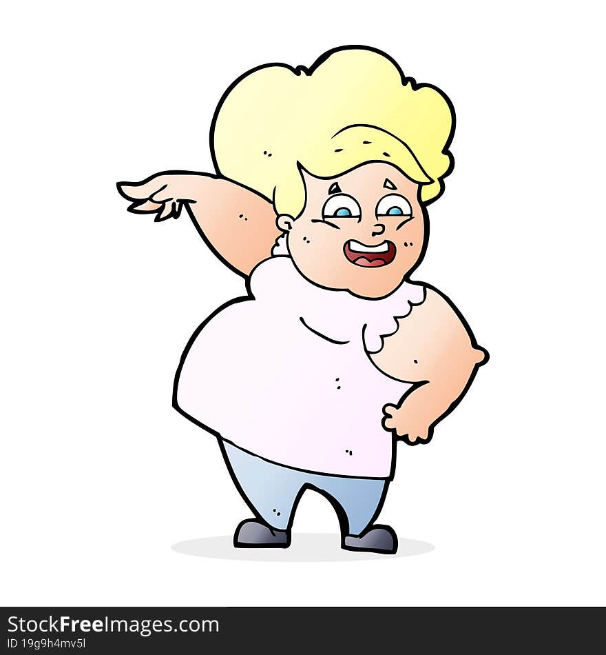 cartoon oveweight woman