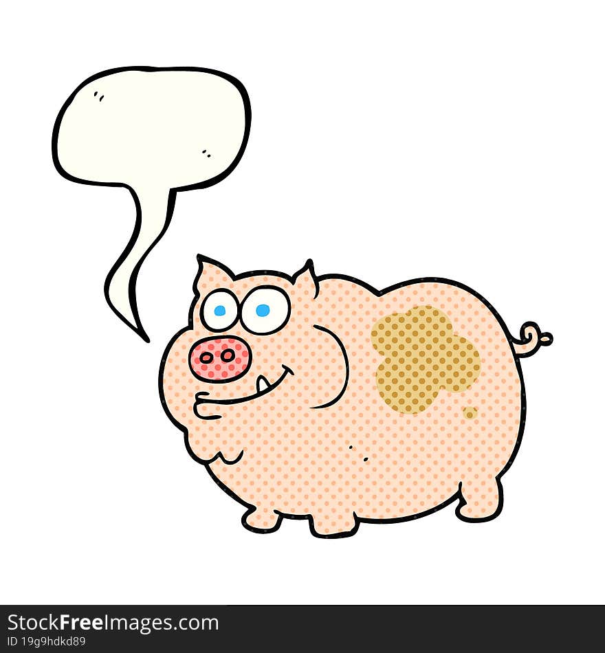 comic book speech bubble cartoon pig