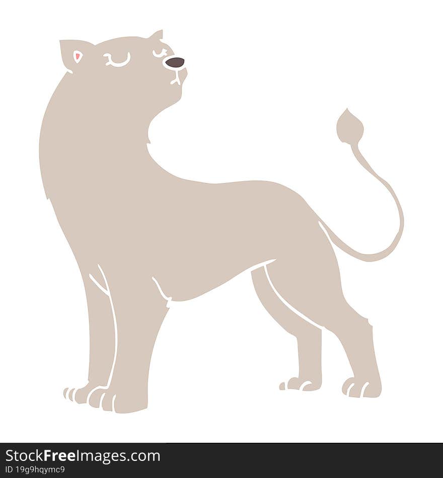 flat color style cartoon lioness