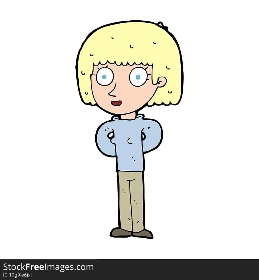 cartoon staring woman