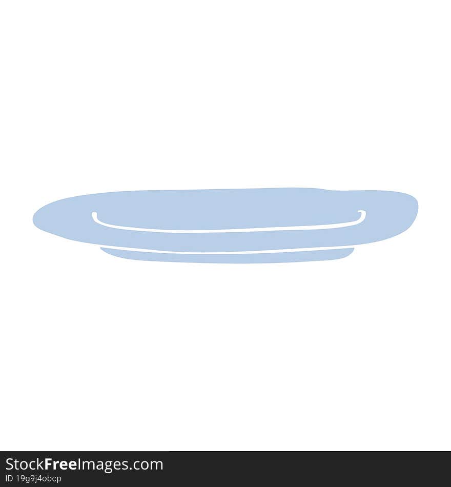 flat color illustration cartoon empty plate