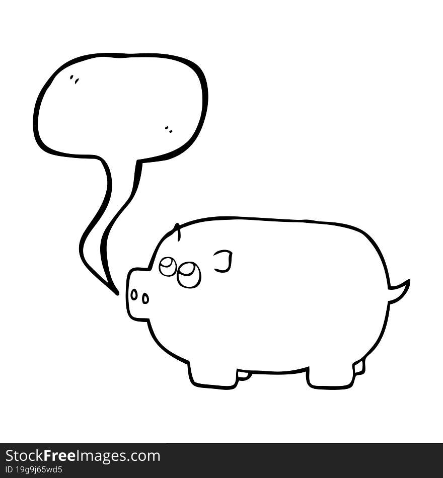 speech bubble cartoon piggy bank