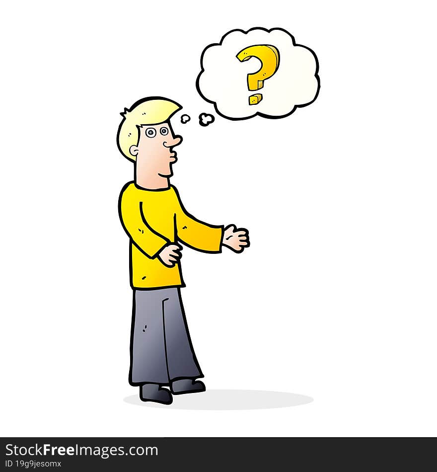 Cartoon Man Asking Question