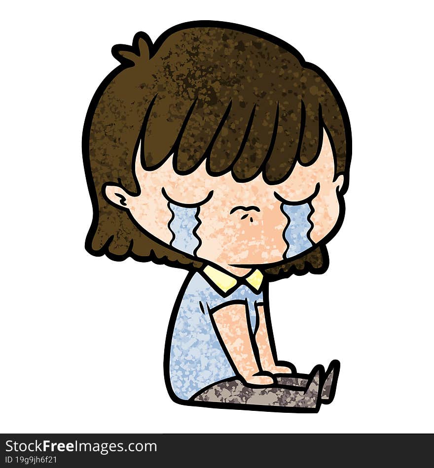 cartoon woman crying. cartoon woman crying