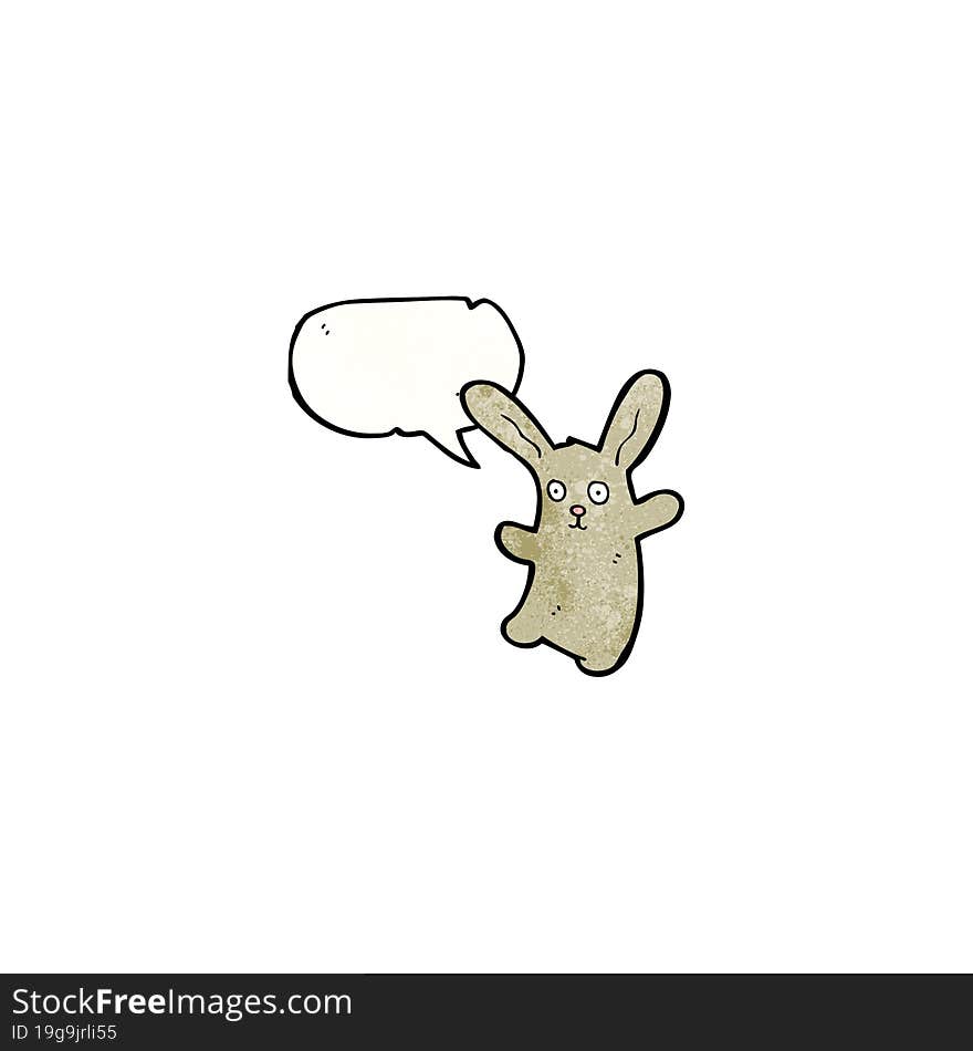 cartoon rabbit with speech bubble