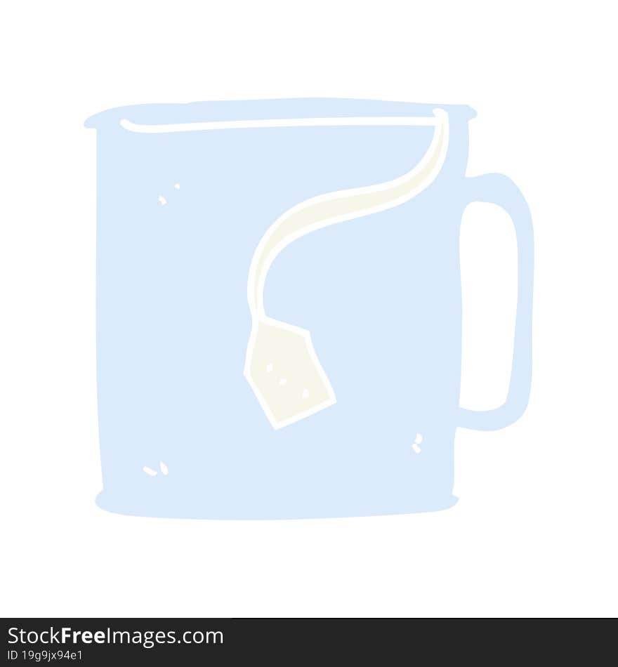 flat color illustration of mug of tea. flat color illustration of mug of tea