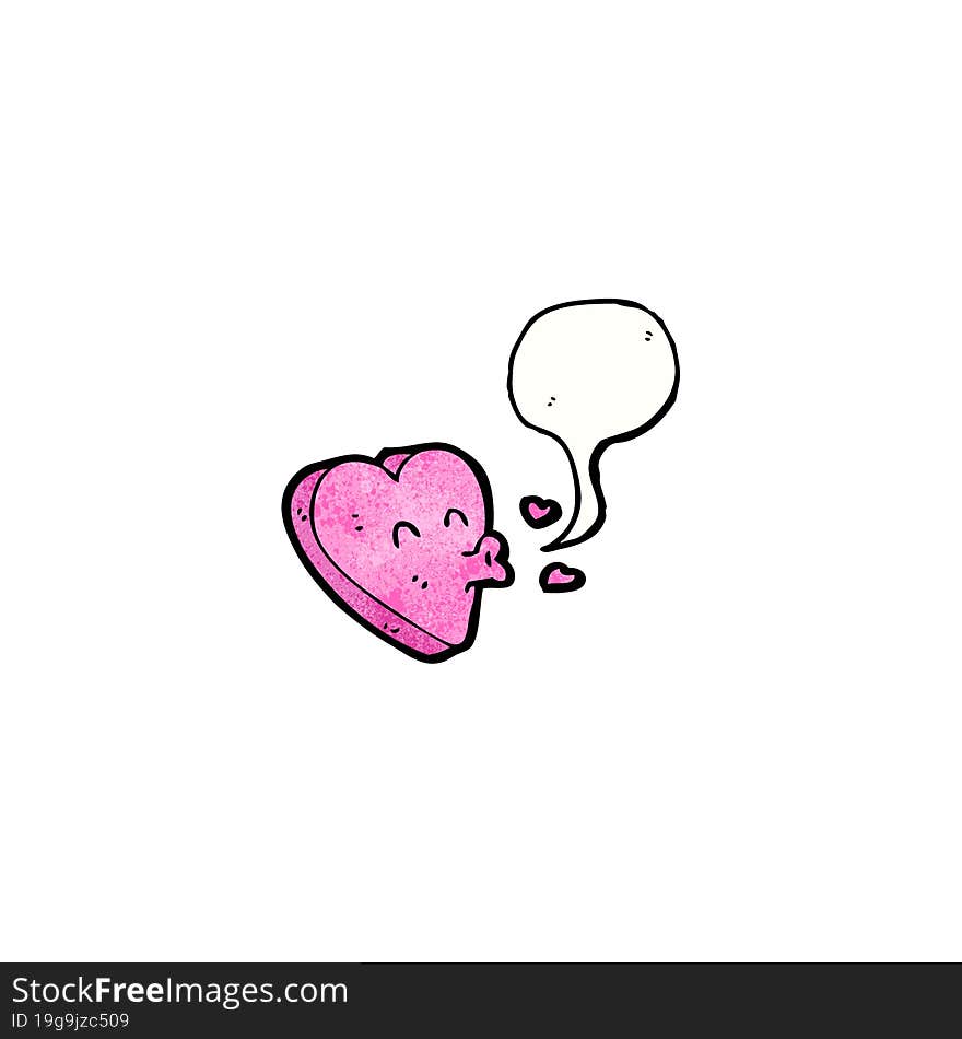 cartoon heart kissing