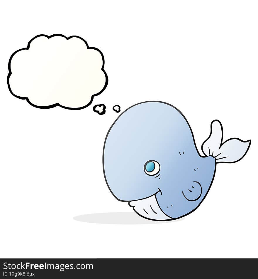 thought bubble cartoon happy whale