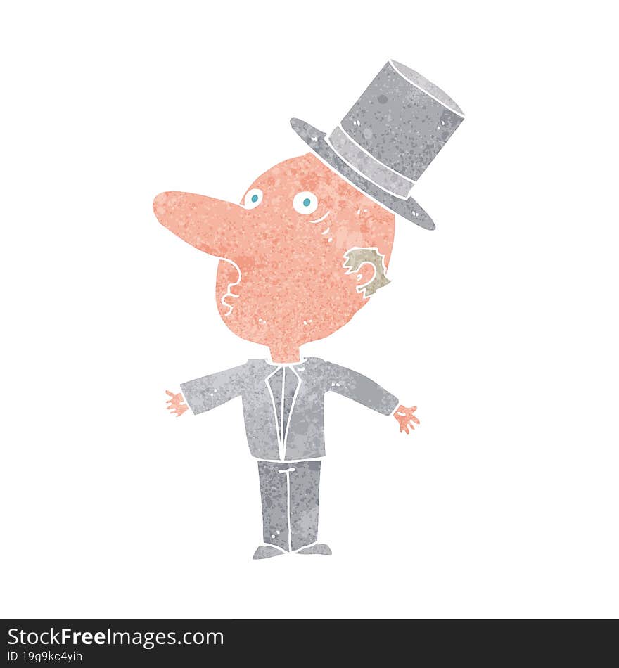 Cartoon Man Wearing Top Hat