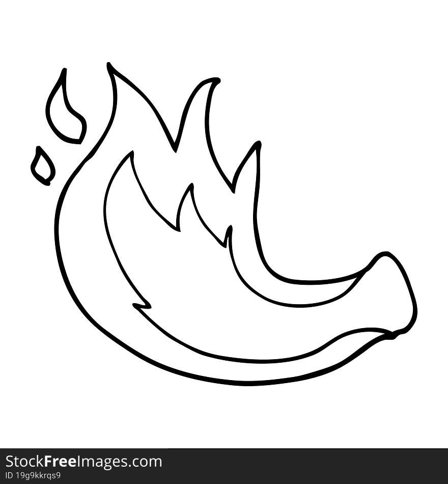 Line Drawing Cartoon Gas Flame