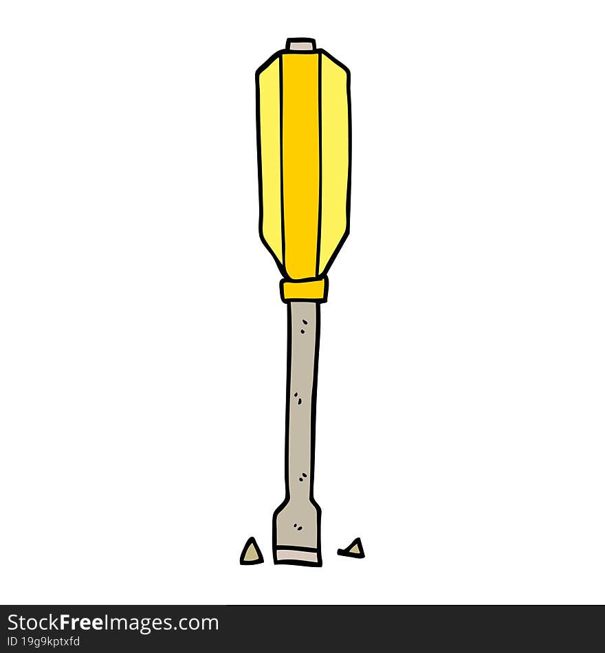 cartoon doodle screwdriver