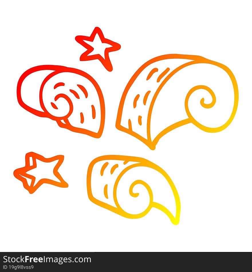 warm gradient line drawing cartoon decorative spiral element