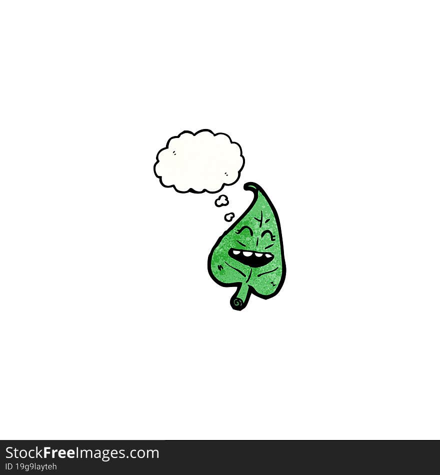 cartoon laughing leaf