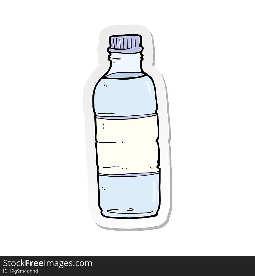 sticker of a cartoon water bottle