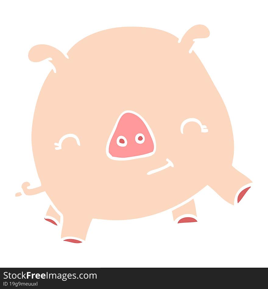 cartoon doodle happy pig