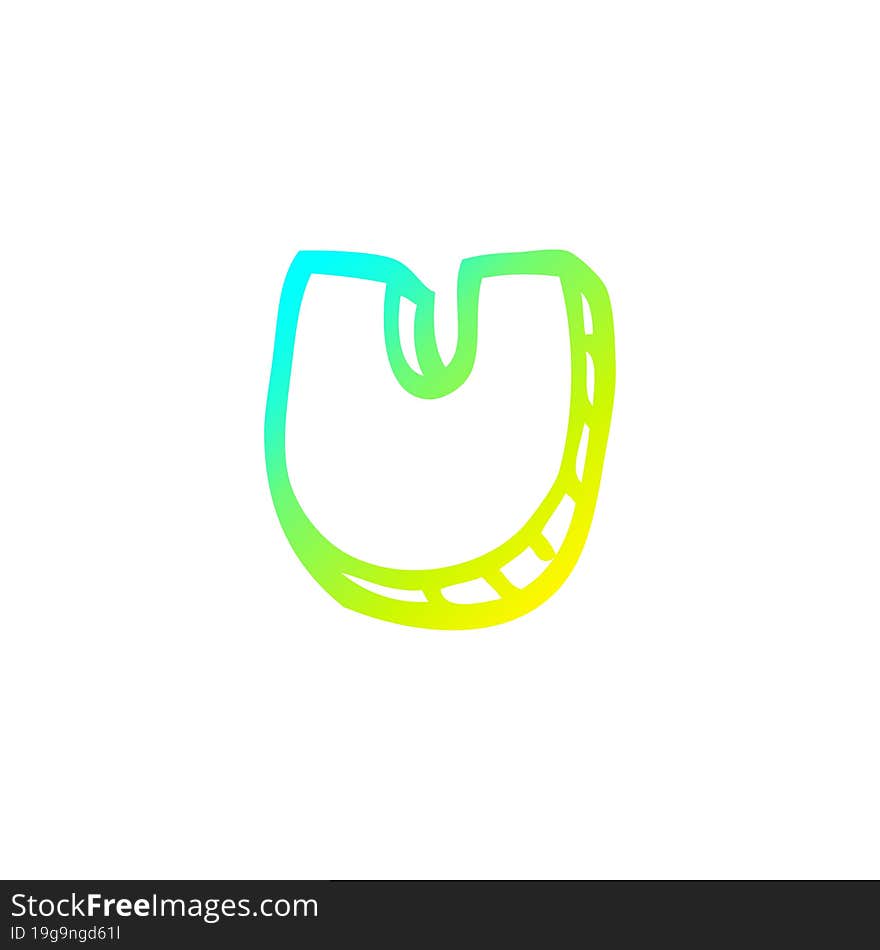 Cold Gradient Line Drawing Cartoon Letter U