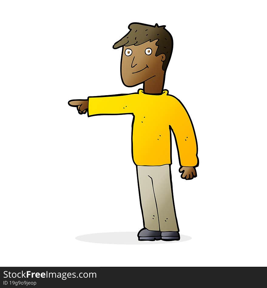 cartoon man pointing