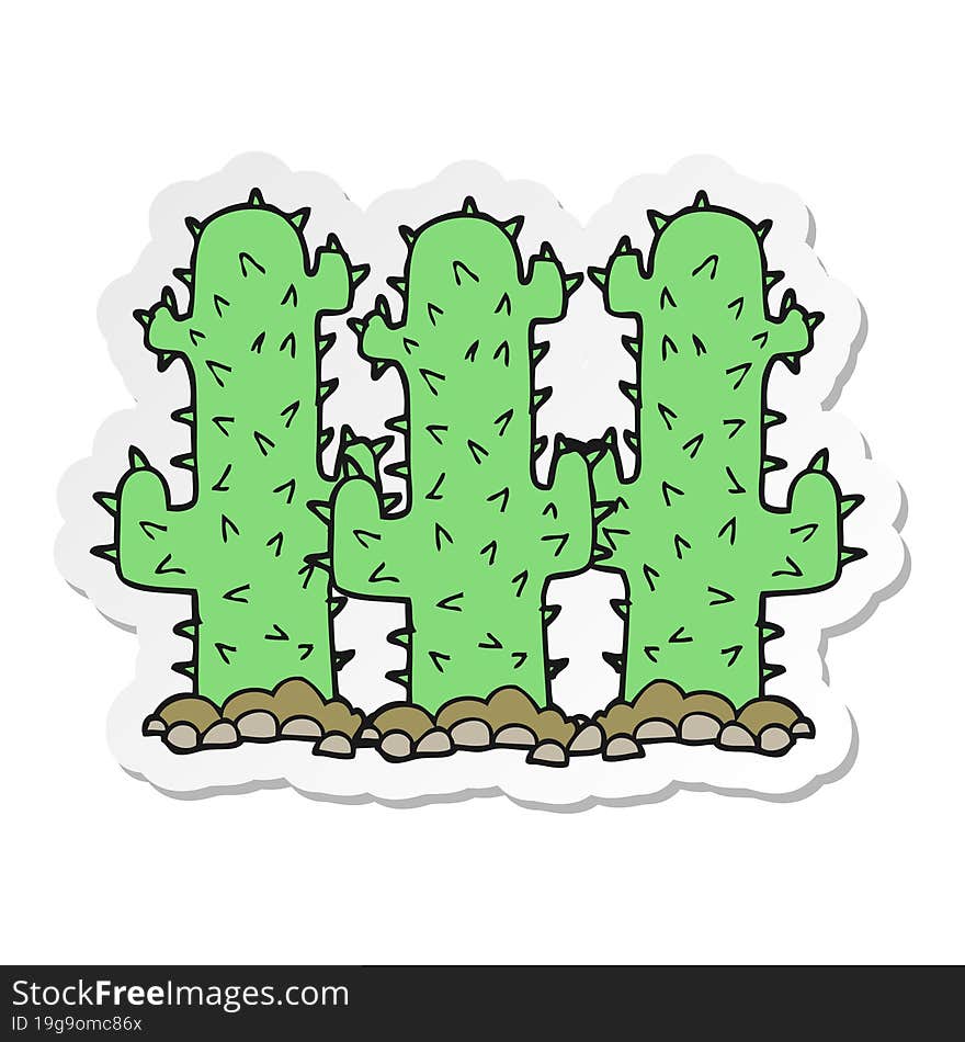 sticker of a cartoon cactus