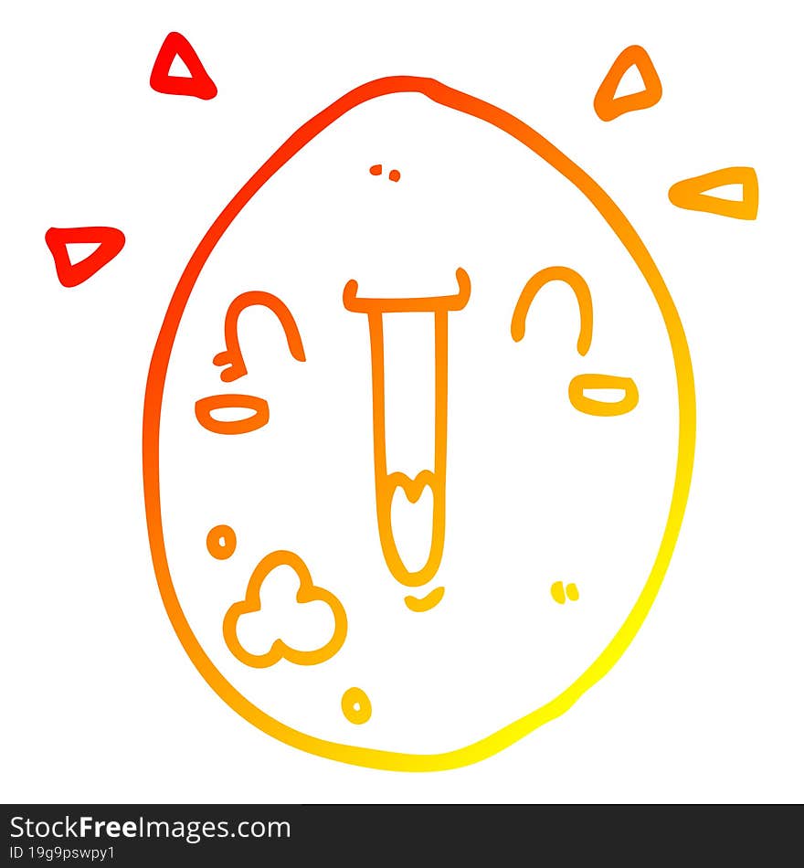 warm gradient line drawing cartoon happy egg