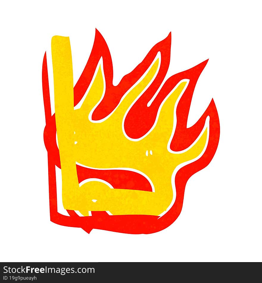 cartoon flaming letter