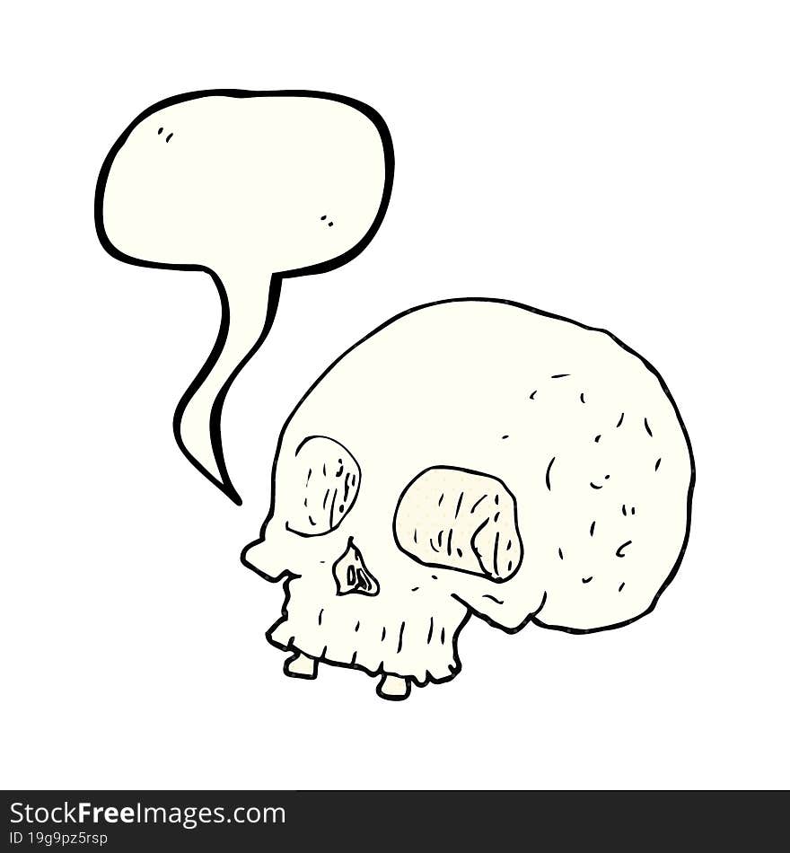 comic book speech bubble cartoon old skull