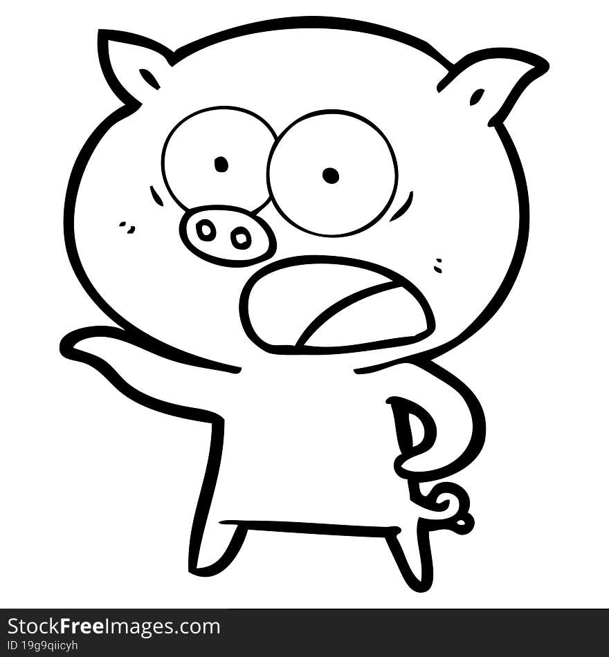 cartoon pig shouting. cartoon pig shouting