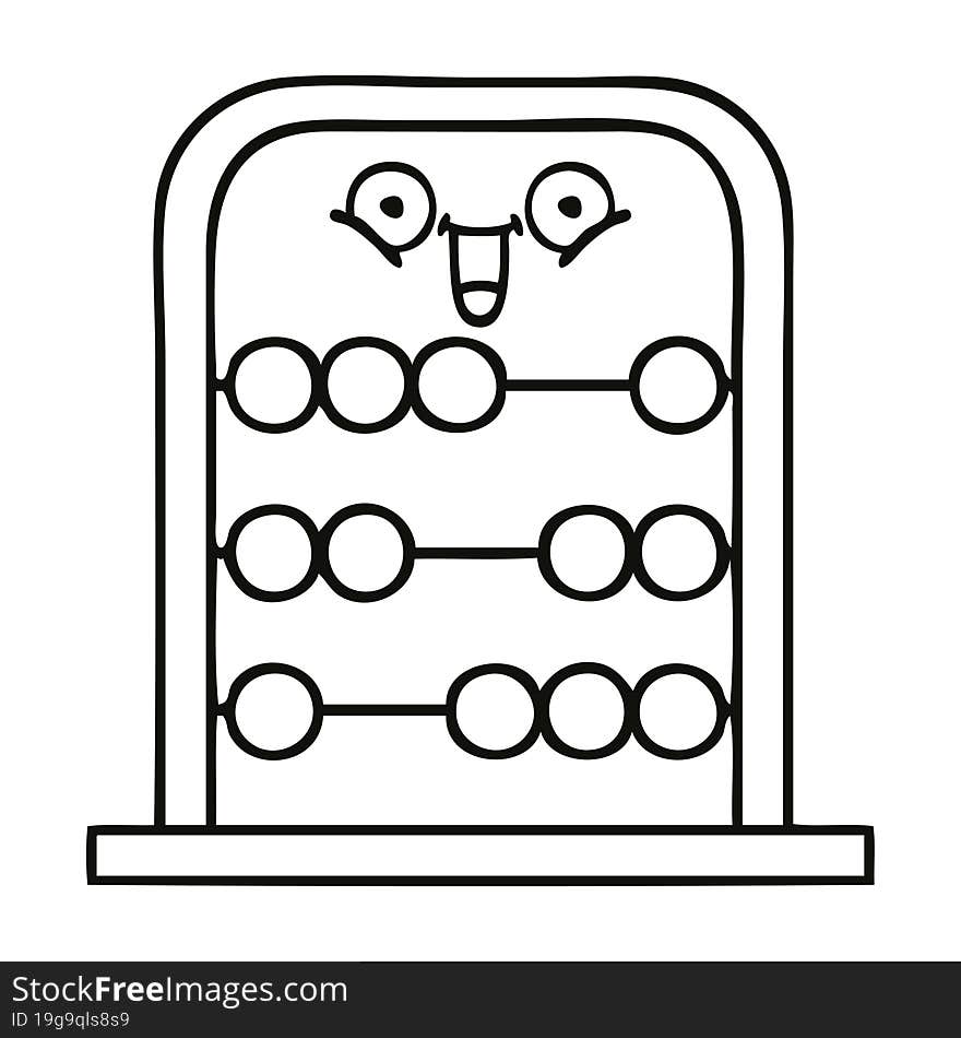 Line Drawing Cartoon Abacus