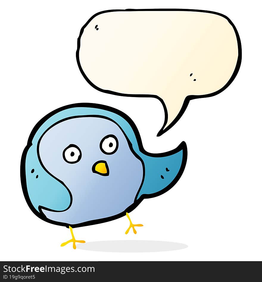 cartoon bird with speech bubble