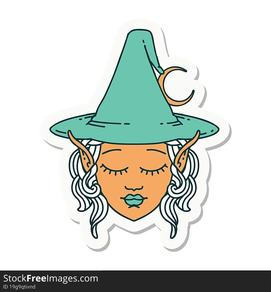 elf mage character face sticker