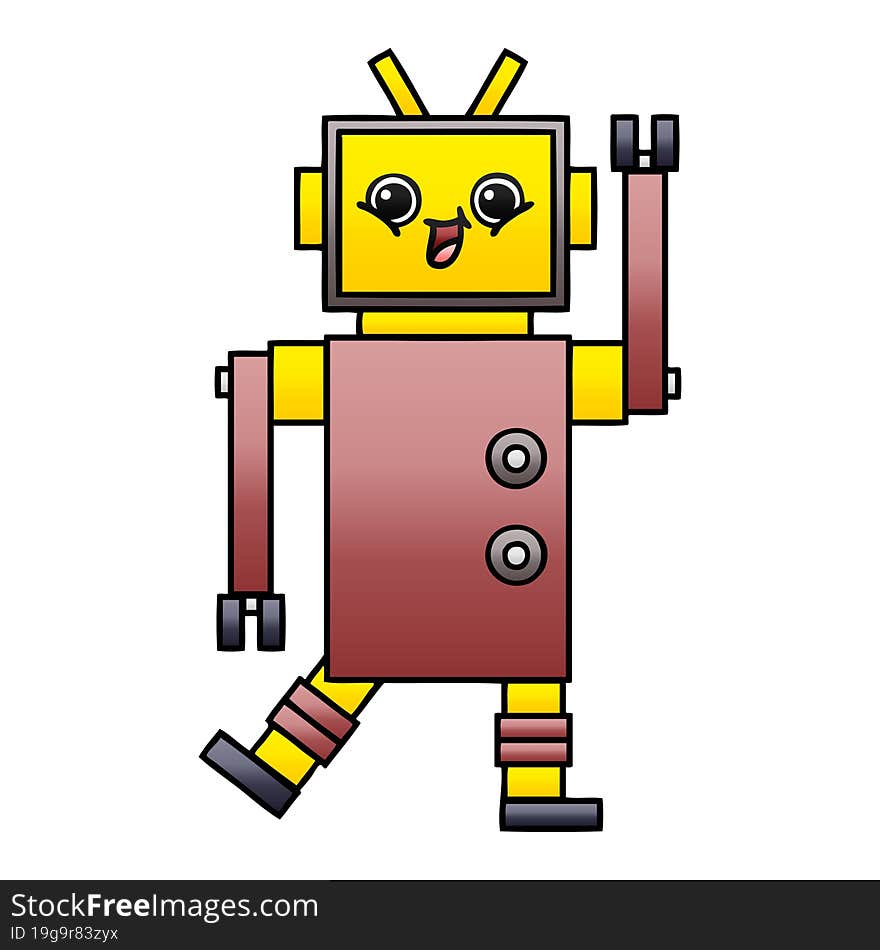 Gradient Shaded Cartoon Robot