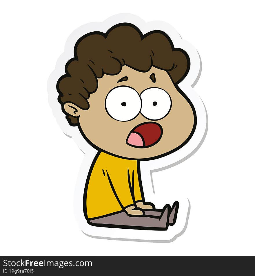 sticker of a cartoon man gasping in surprise