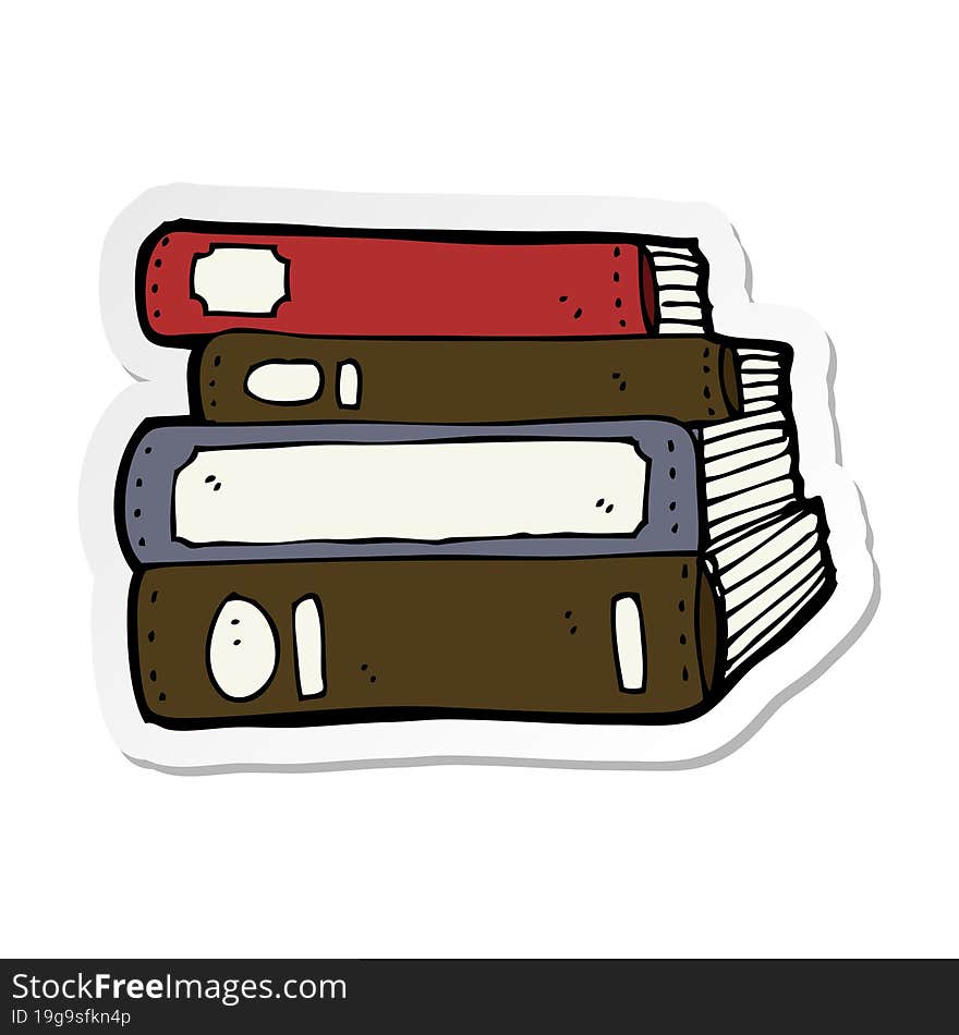 sticker of a cartoon old books