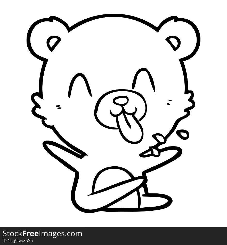 rude cartoon polar bear sticking out tongue. rude cartoon polar bear sticking out tongue