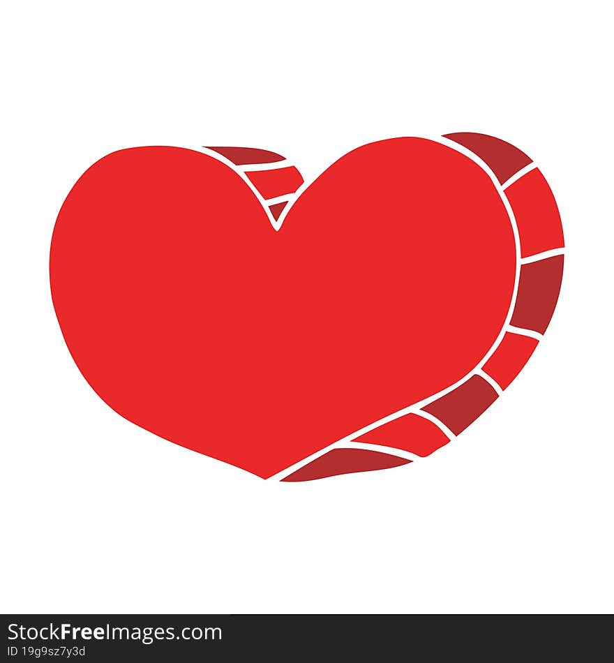 Flat Color Style Cartoon Love Heart