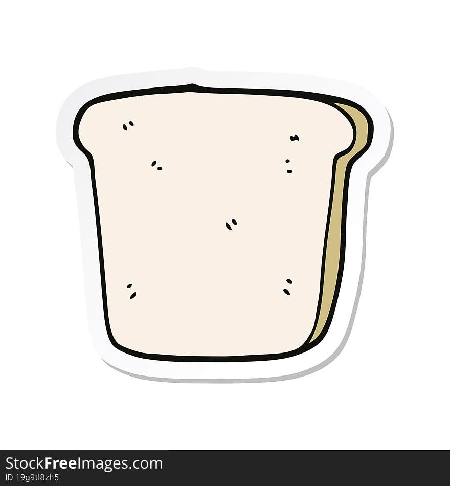 sticker of a cartoon slice of bread