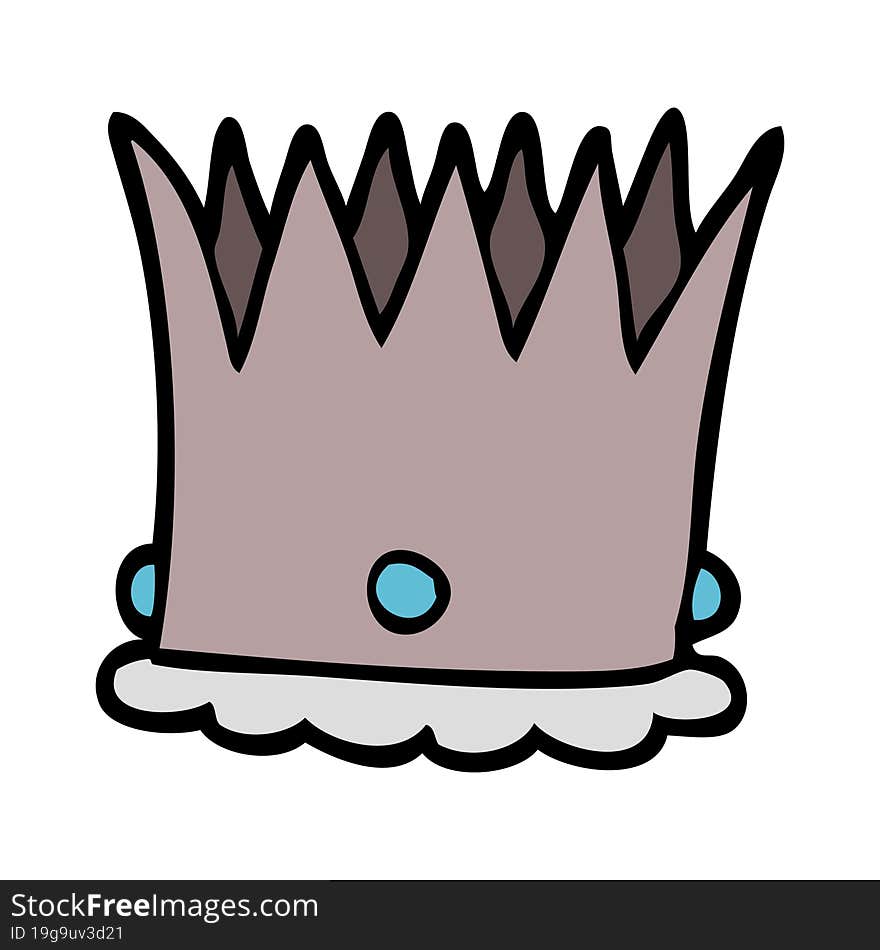 cartoon doodle silver crown