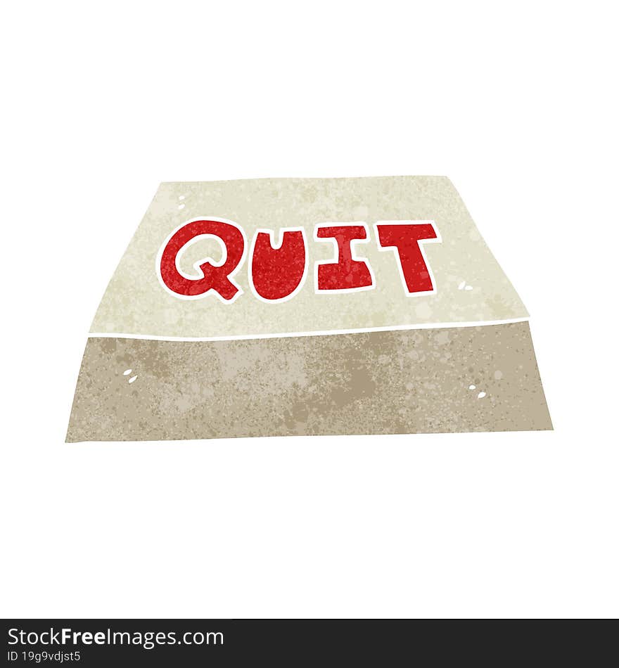 retro cartoon quit button