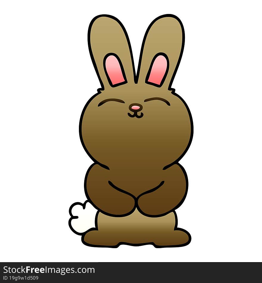 gradient shaded quirky cartoon rabbit. gradient shaded quirky cartoon rabbit