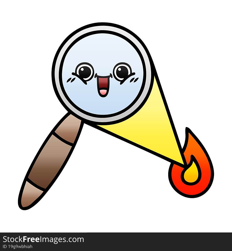 gradient shaded cartoon magnifying glass