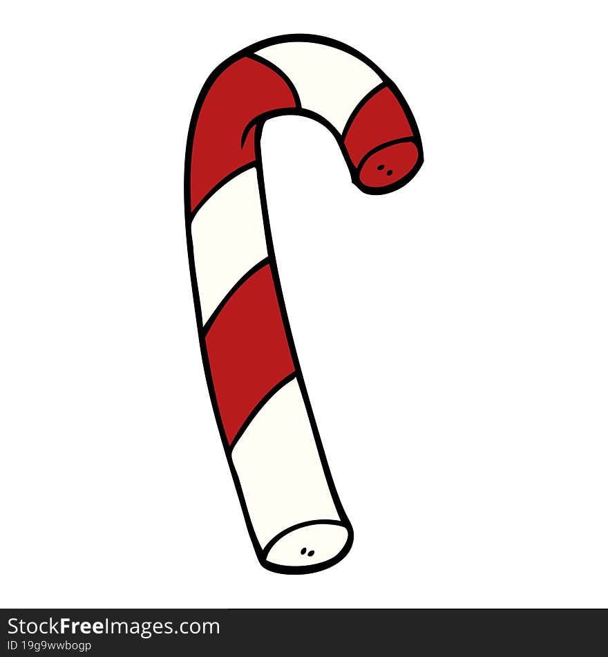 cartoon doodle striped candy cane