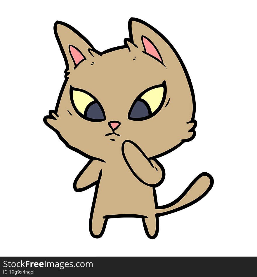 confused cartoon cat. confused cartoon cat