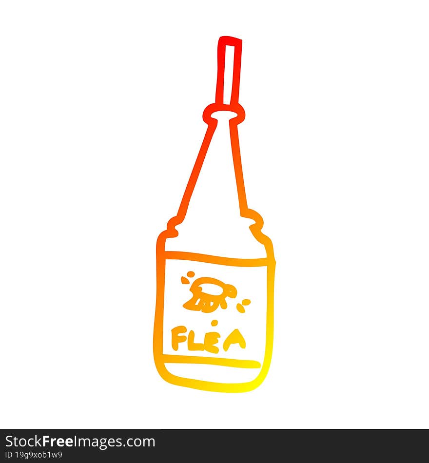 warm gradient line drawing of a cartoon flea treatment