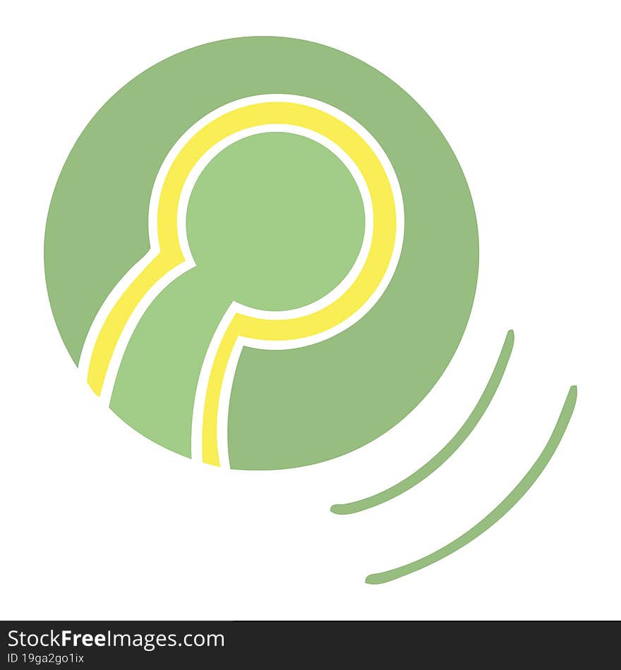 flat color retro cartoon of a tennis ball